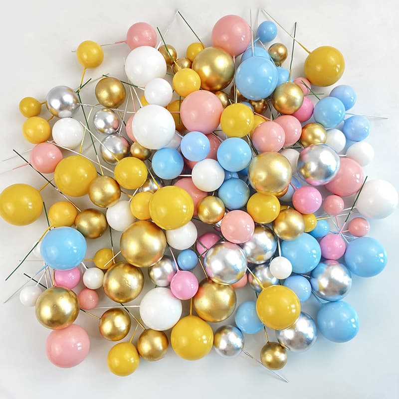 ins baking silver ball macaron ball foam baking colorful birthday cake decoration Christmas red and black
