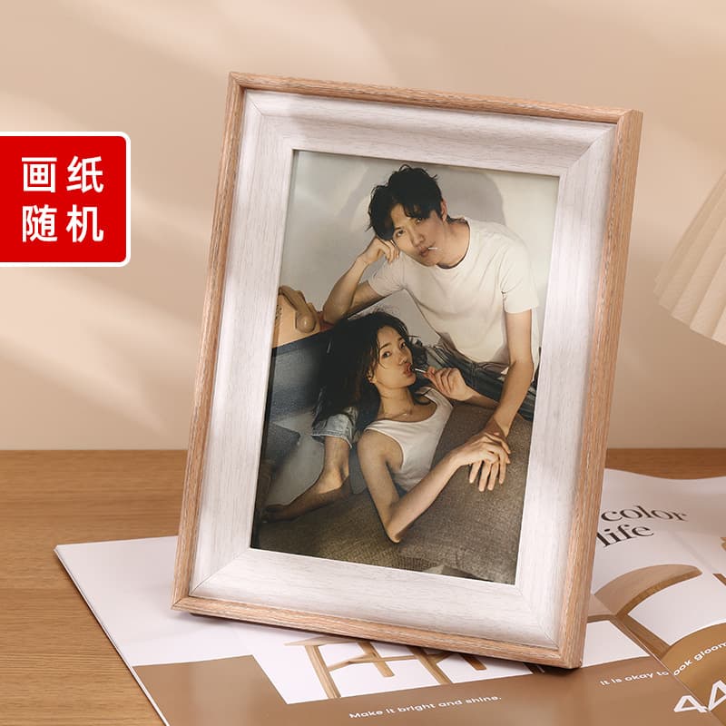 Simple Two-Tone Photo Frame Stand 6x8 7x10 A4 Wooden Picture Frame Blank Frame Wholesale Polaroid Frame