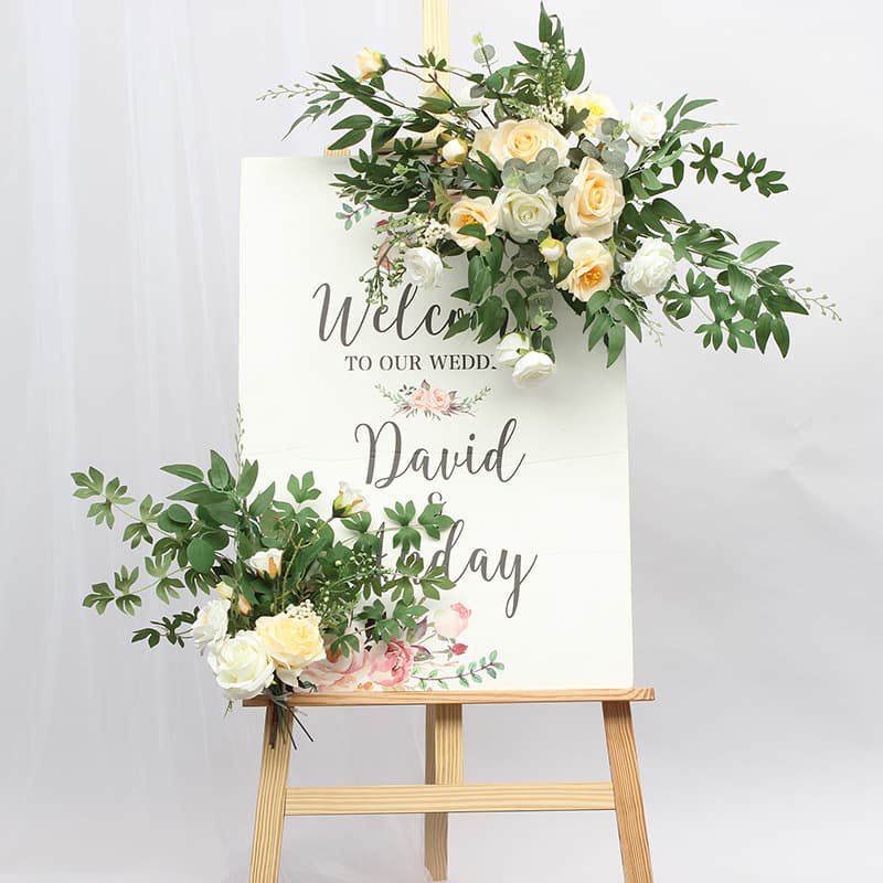 Wedding Welcome Sign, Floral Stand, Engagement Directional Sign, Artificial Flower, Party, Store Showroom Prop, Decoration