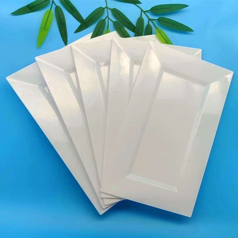 Thickened Disposable Plastic Steak Plate for Western Dining, Hotel Pastry Plate, Kitchen Fruit and Vegetable Tray, Outdoor BBQ Plate