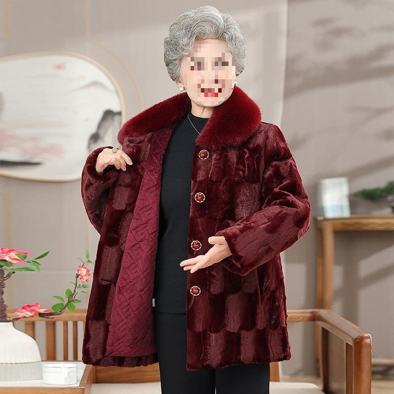 Thick winter coats for older women, thick cardigans, cardigans, fleece jackets, autumn and winter styles for senior ladies.