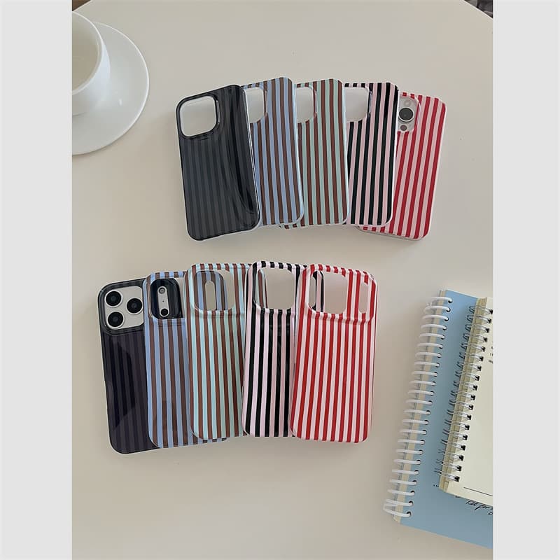 Simple and Premium Striped iPhone 14/13 Compatible with Apple 17/16/15 PROMAX Phone Case Shockproof Full Coverage