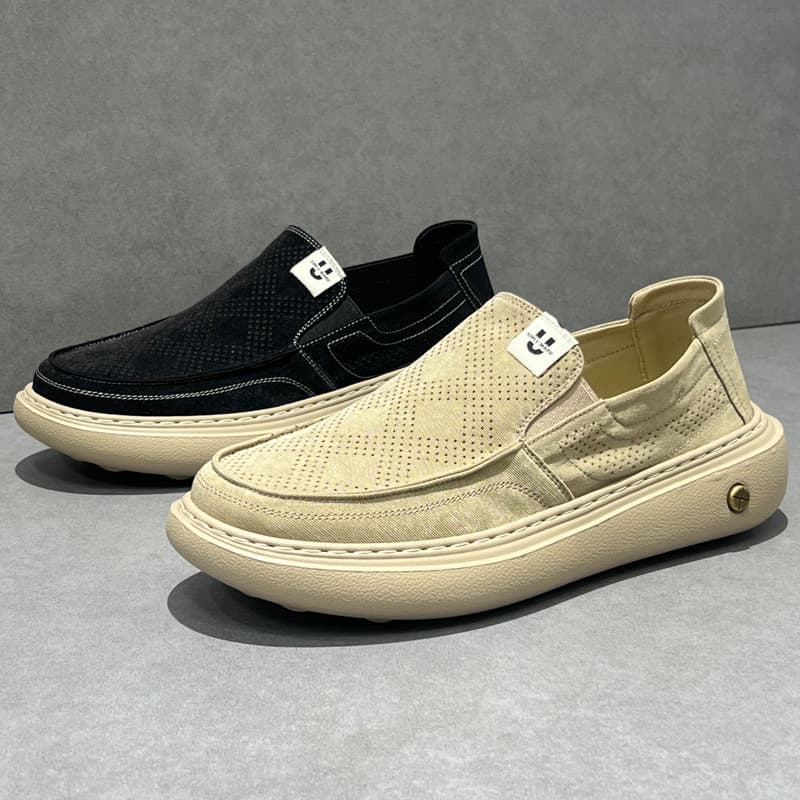 2026 New Slip-On Casual Shoes Summer Thin Breathable Simple Versatile Soft Sole Comfortable Men's Canvas Shoes