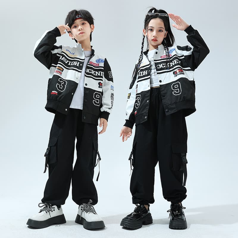 Kids Jazz Dance Performance Set Hip-Hop Street Dance Trendy Outfit Kids Cool and Stylish Runway Drum Performance Costume