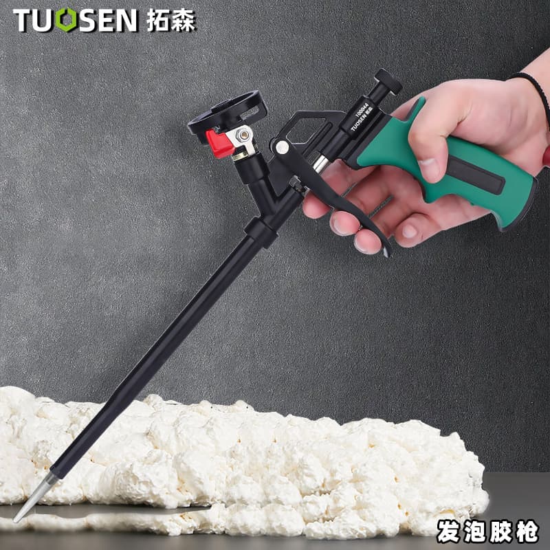 Tuosen no-clean spray gun, universal labor-saving foam glue sealant caulking gun, drip-proof manual easy-clean foam glue gun.