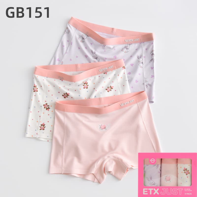 ETX Girls Modal Boxer Briefs, Middle and Large Size, Seamless Shorts for Teens, Four-Corner Pants, Thin
