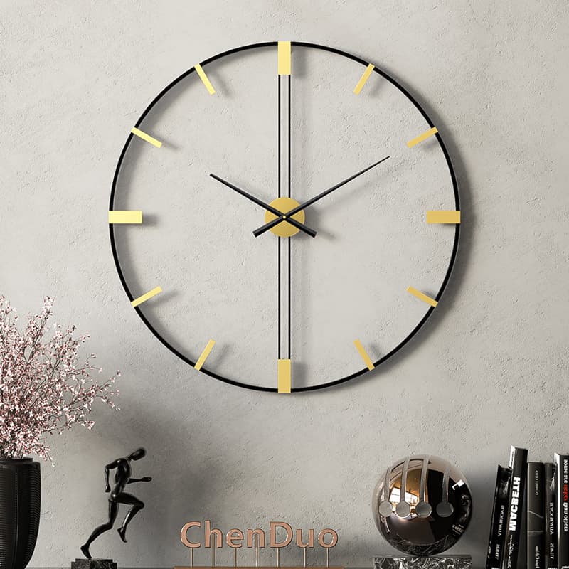 Minimalist Modern Style Personalized Iron Art Wall Clock Living Room Wall Decoration Clock Bedroom Silent Clock Wall Clock Wall-Mounted