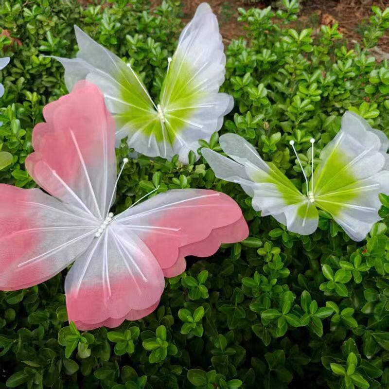 New Monet Garden Decoration Mesh Butterflies Silk Butterflies Silk Screen Butterflies Floral Window Display Props Paper Butterflies