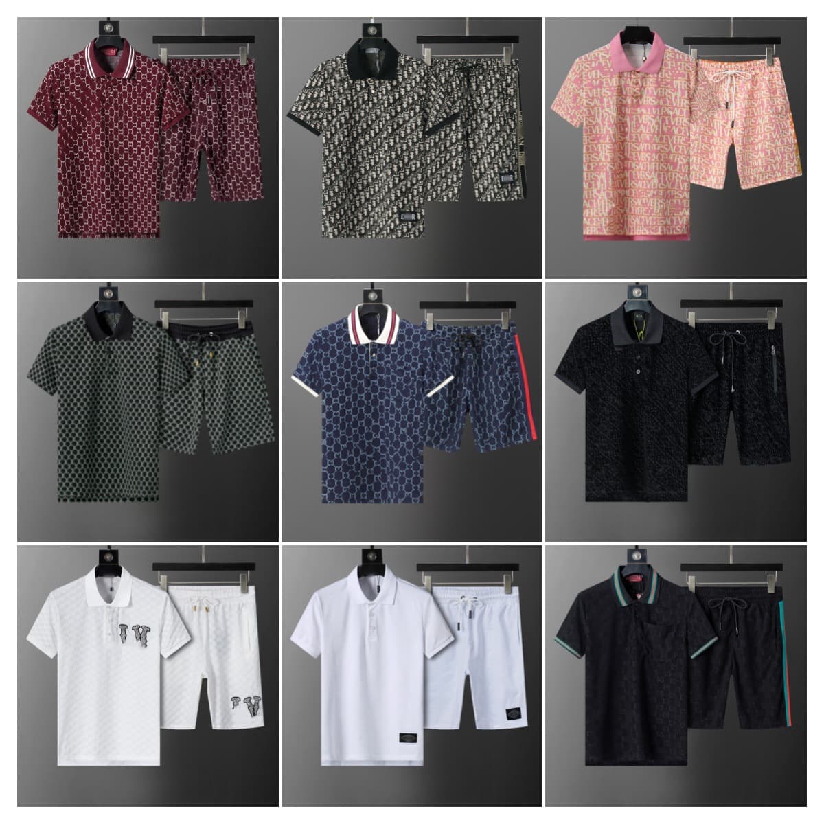 Premium Cross-Border Polo Shirt Short Sleeve Turn-Down Collar Set Summer Classic Men's Towel Embroidery Casual Wear for Export