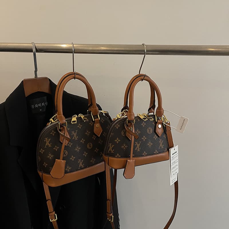 Vintage Floral Shell Bag Handbag 2025 Autumn Winter Fashion New Style Shoulder Bag Crossbody Bag European American Export Cross-Border