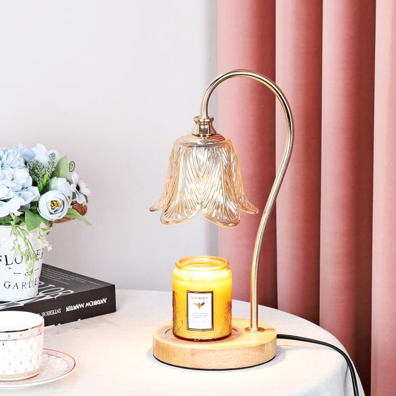 Cross-border horizontal melted wax lamp retro glass lampshade Amazon melted candle atmosphere bedside lamp table lamp timed aromatherapy lamp