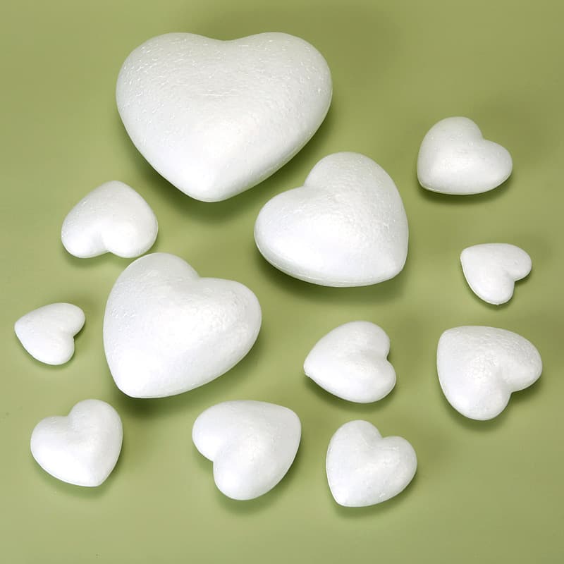 Polystyrene Foam Heart Shapes for Handcrafting, Wedding Decorations, Gift Box Fillers, Peach and Heart Foam Models