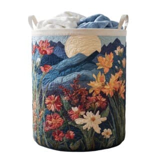 Cross-border Trade Bohemian Floral Handle Quilted Laundry Basket Home Supplies Digital Print Source Wholesale