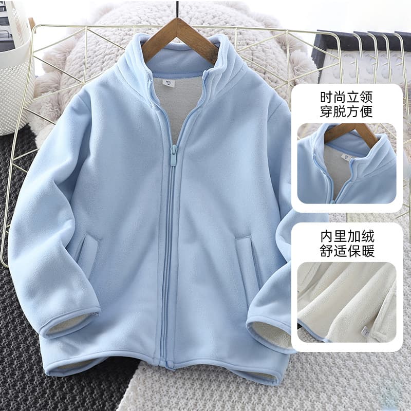 Girls' Coat, Stylish Boys' Oli Fleece Cardigan, 2024 New Arrival, Kids' One-Piece Fleece Hoodie Top, Available in Large Sizes