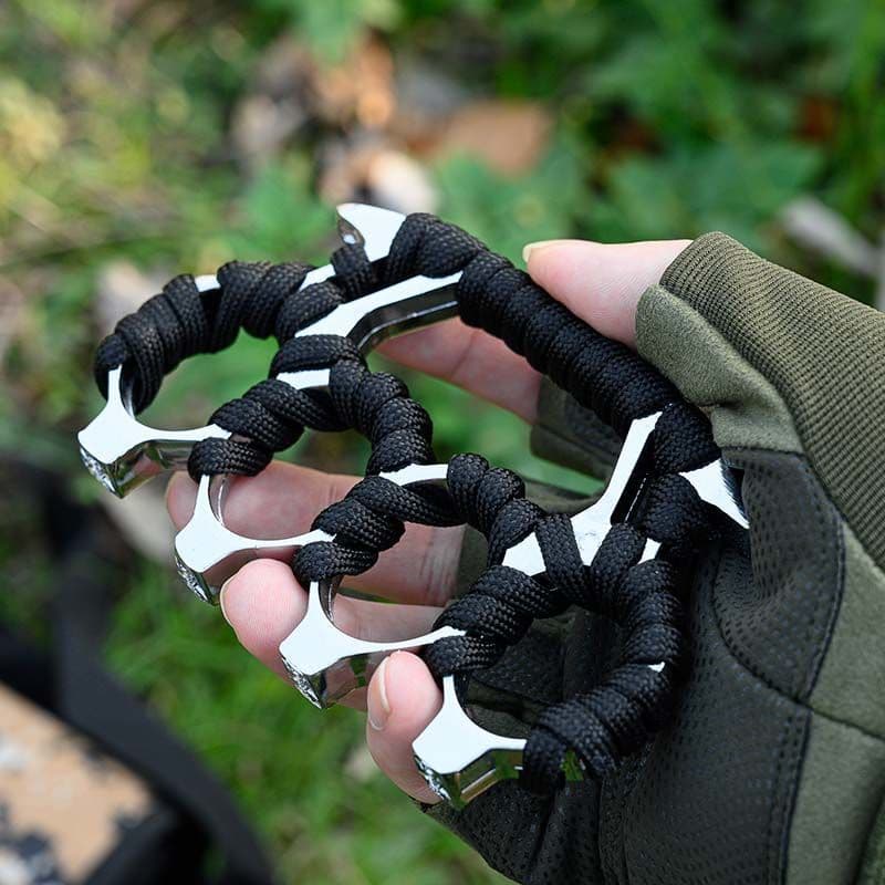 Four-Finger Knuckle Duster Self-Defense Hand Protector Punch Glove Legal Car Window Breaker Escape Tool Large Alloy Protection