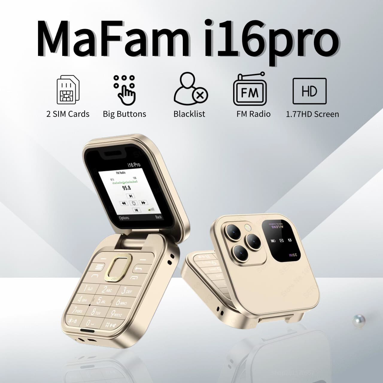 Mini Flip Feature Phone Clamshell Senior Keypad Pocket Women's Personality Phone Backup Phone Cross-border Trade