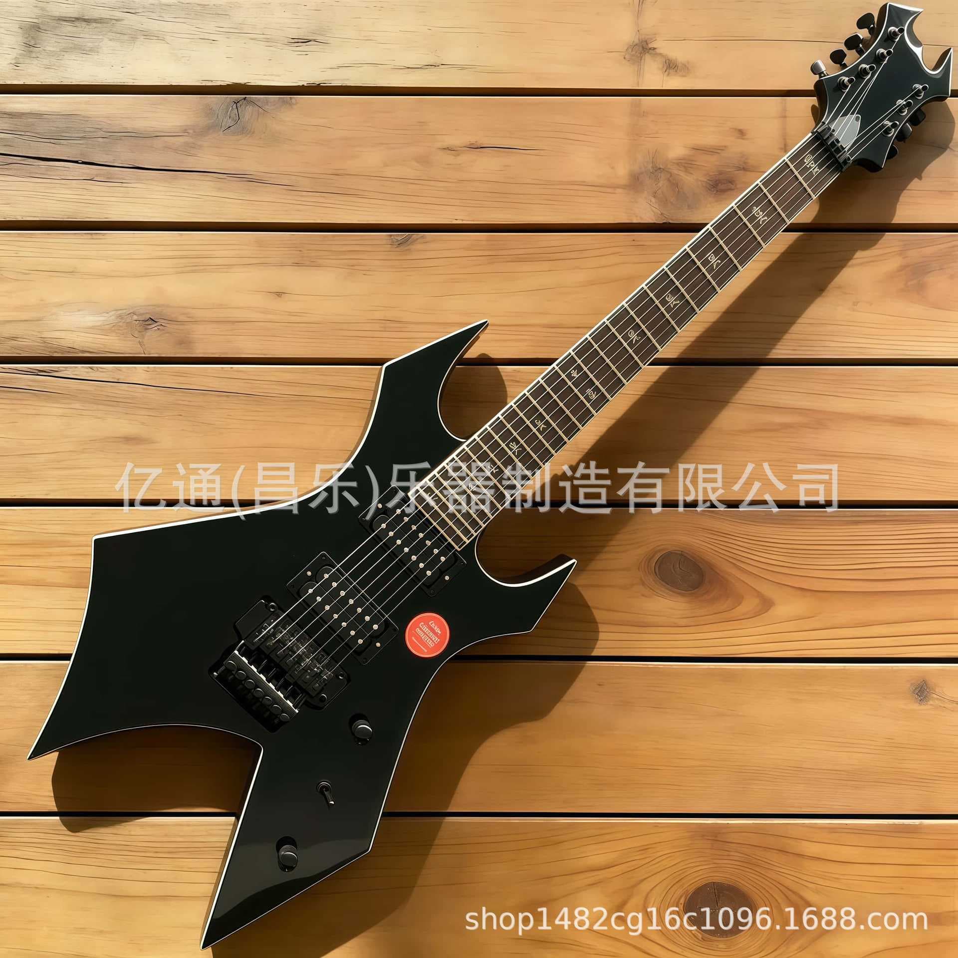 Ledux Warlock Style Electric Guitar High-End Cross-Border Pure Black Shape Electric Guitar