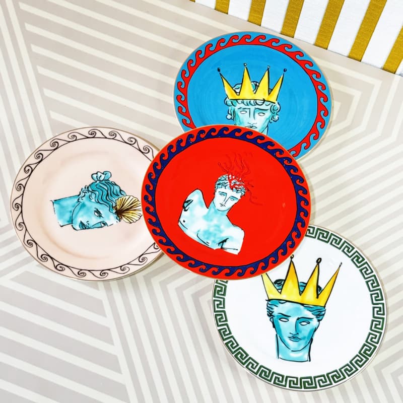 Cross-Border Poseidon Journey Bone China Plate Western Dinner Plate Dessert Plate Decorative Ornaments Gift Gift Creative Dinner Plate Four Plates