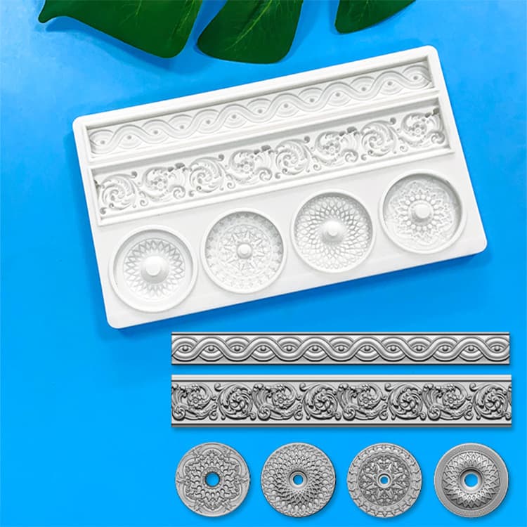 New DIY European Vintage Heart Vine Relief Gumpaste Cake Border Decoration Clay Tool Baking Drop
