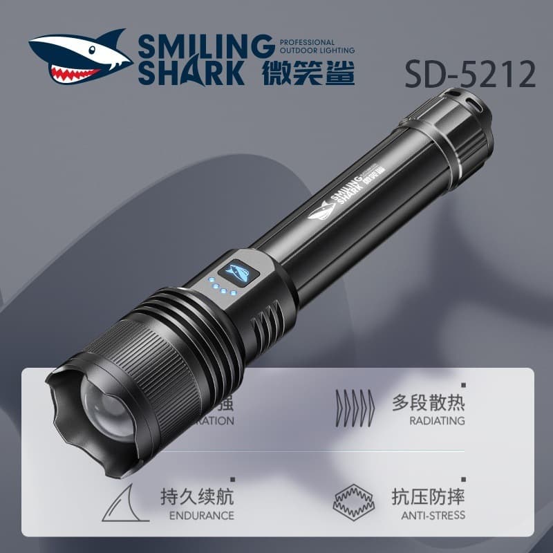 Outdoor multi-speed adjustable aluminum alloy flashlight M80 long-range flashlight display telescopic zoom