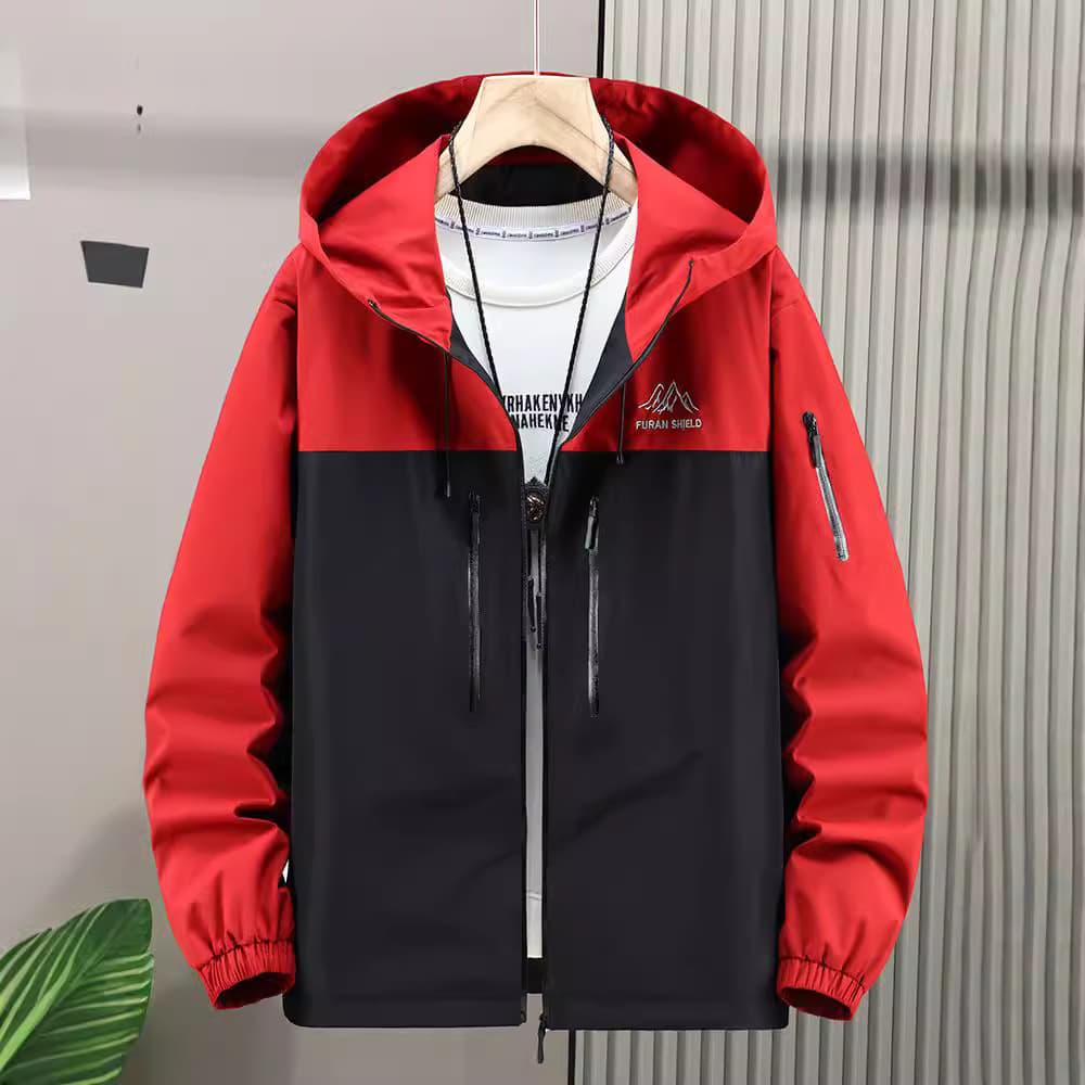 New Limited Edition Hooded Extra Large Plus Size Patchwork Fashion Trendy Windbreaker Jacket