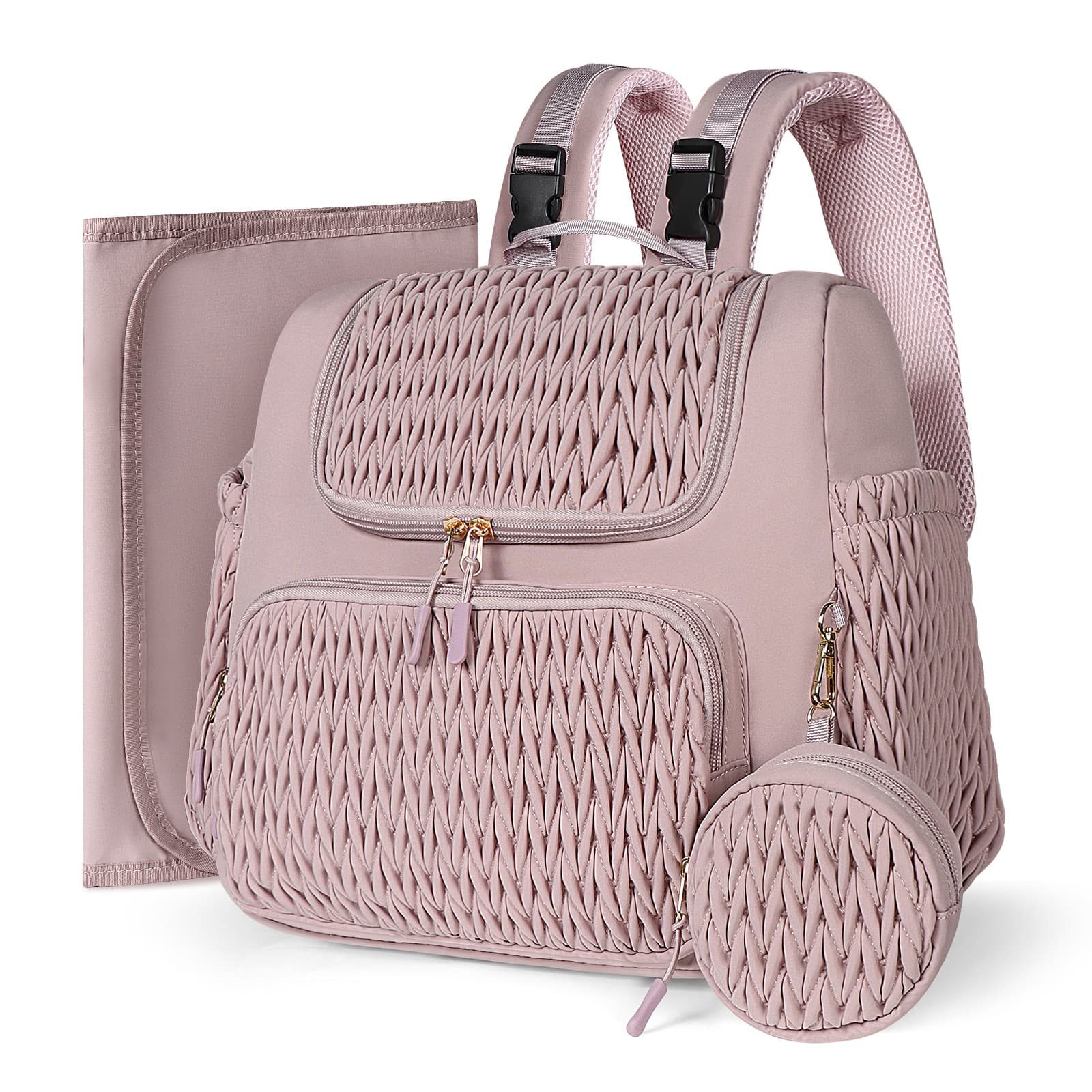 Cross-border Mom Diaper Bag, Multifunctional Fashionable Handbag for Outings, Large Capacity Backpack with Storage