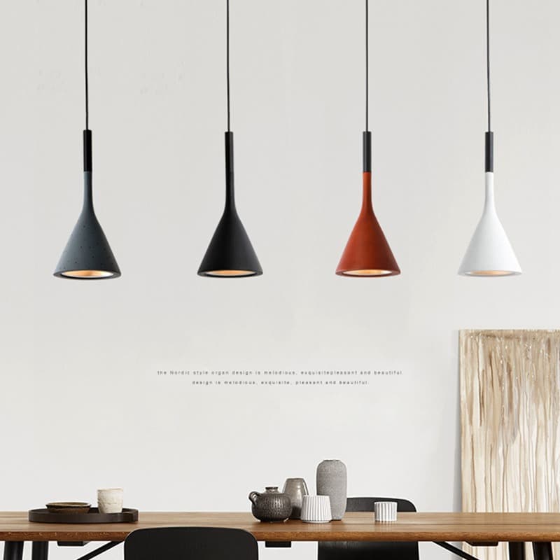 Iron Cone Pendant Light Nordic Restaurant Lamp Bar Bedroom Ceiling Light Creative Small Pendant Light Modern Single Head Pendant Light