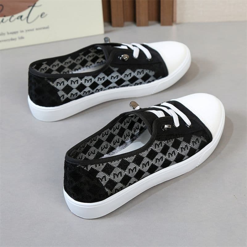 Summer Old Beijing Cloth Shoes for Women, Mesh Shoes for Middle-Aged and Elderly People, Breathable Mesh Shoes for Mothers, Sports and Leisure Nurse White Shoes