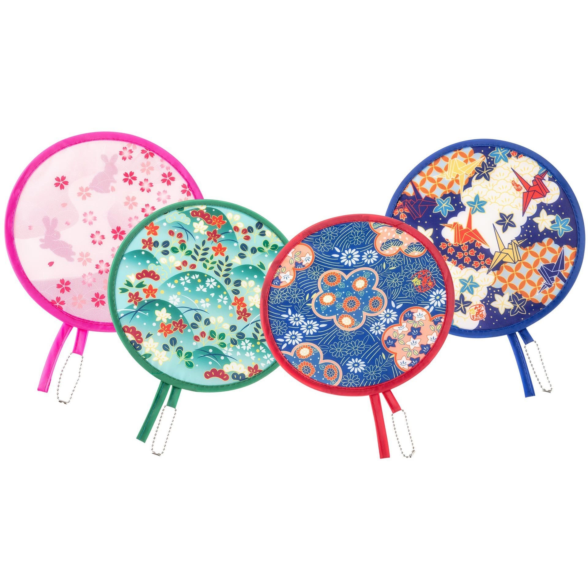 Fan Japanese style folding fan mini portable children's cartoon small round fan portable folding fan summer advertisement