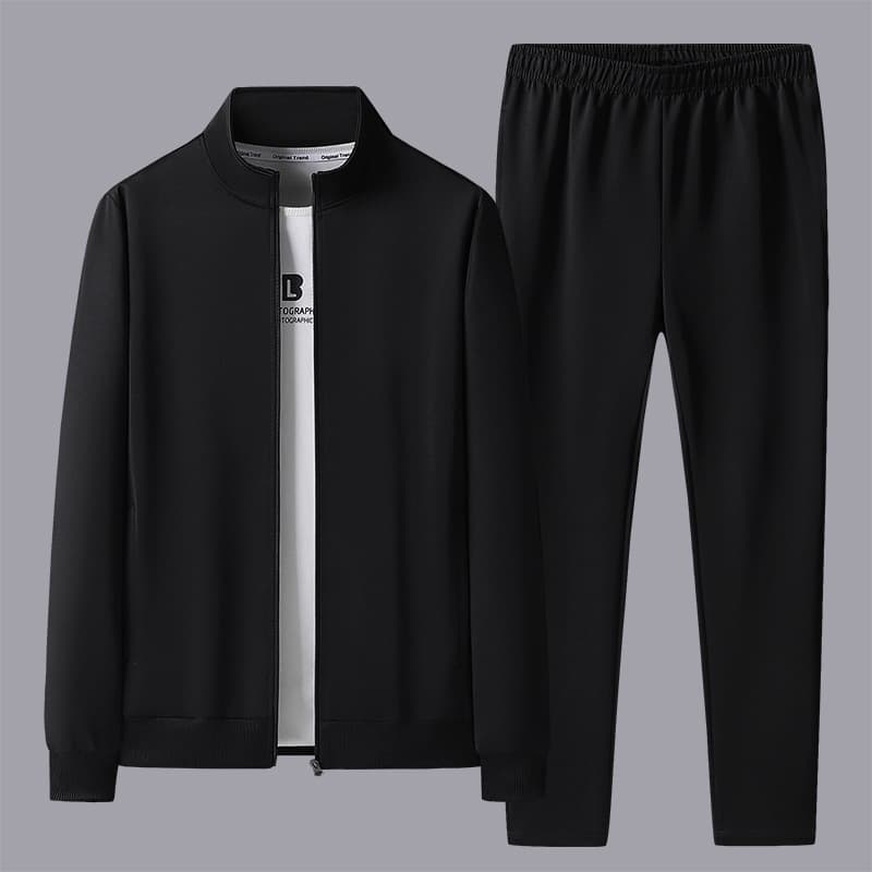 Middle-aged and elderly men's sportswear spring and autumn two-piece daddy suit middle-aged men's casual sportswear factory direct sales