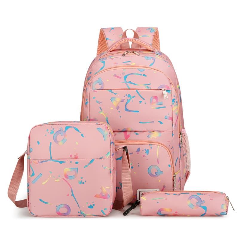 New Large Capacity Oxford Cloth Backpack, Versatile Letter Print Casual Backpack, Junior High School Student Backpack for Girls