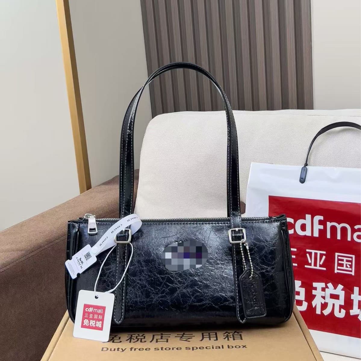 Kou Jia Genuine Leather Women's Bag Asher Waxed Leather Underarm Bag LV Bag Tote Bag Shoulder Bowling Bag Baguette Bag Ins Bag