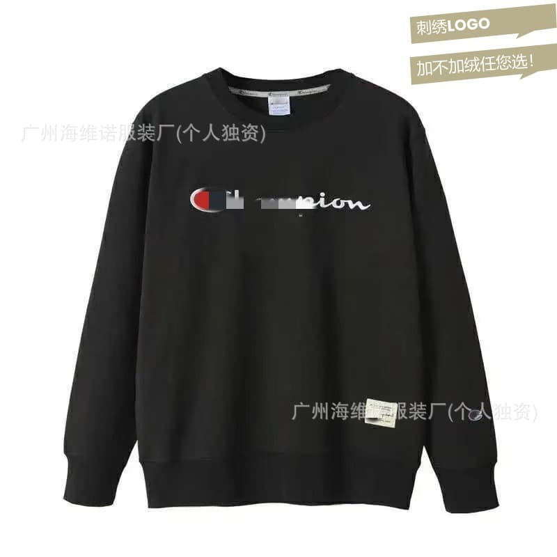 Autumn/Winter New Embroidered Fleece-Lined Colorful Stripe Hoodie, Round Neck, Loose Casual Long Sleeve, Thickened Cotton Top Hoodie