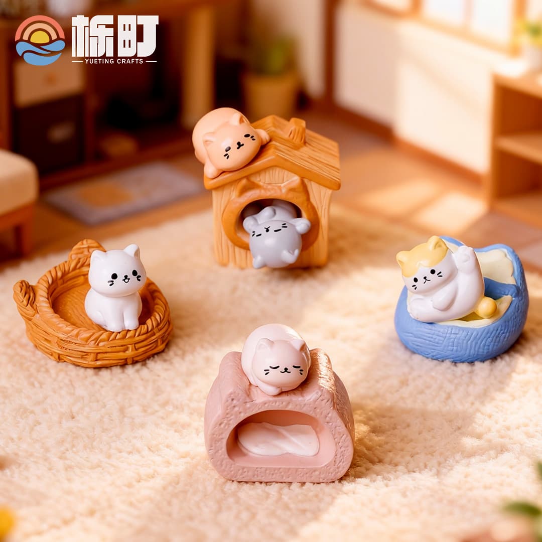 Micro landscape creative kitten nest miniature scene ornaments diy doll house cute doll car desktop ornaments