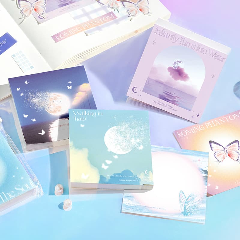 NOTEFOR100 Notes "Traces of Weightless Flow" Beautiful and dreamy Korean literature and art student notebook notes and messages