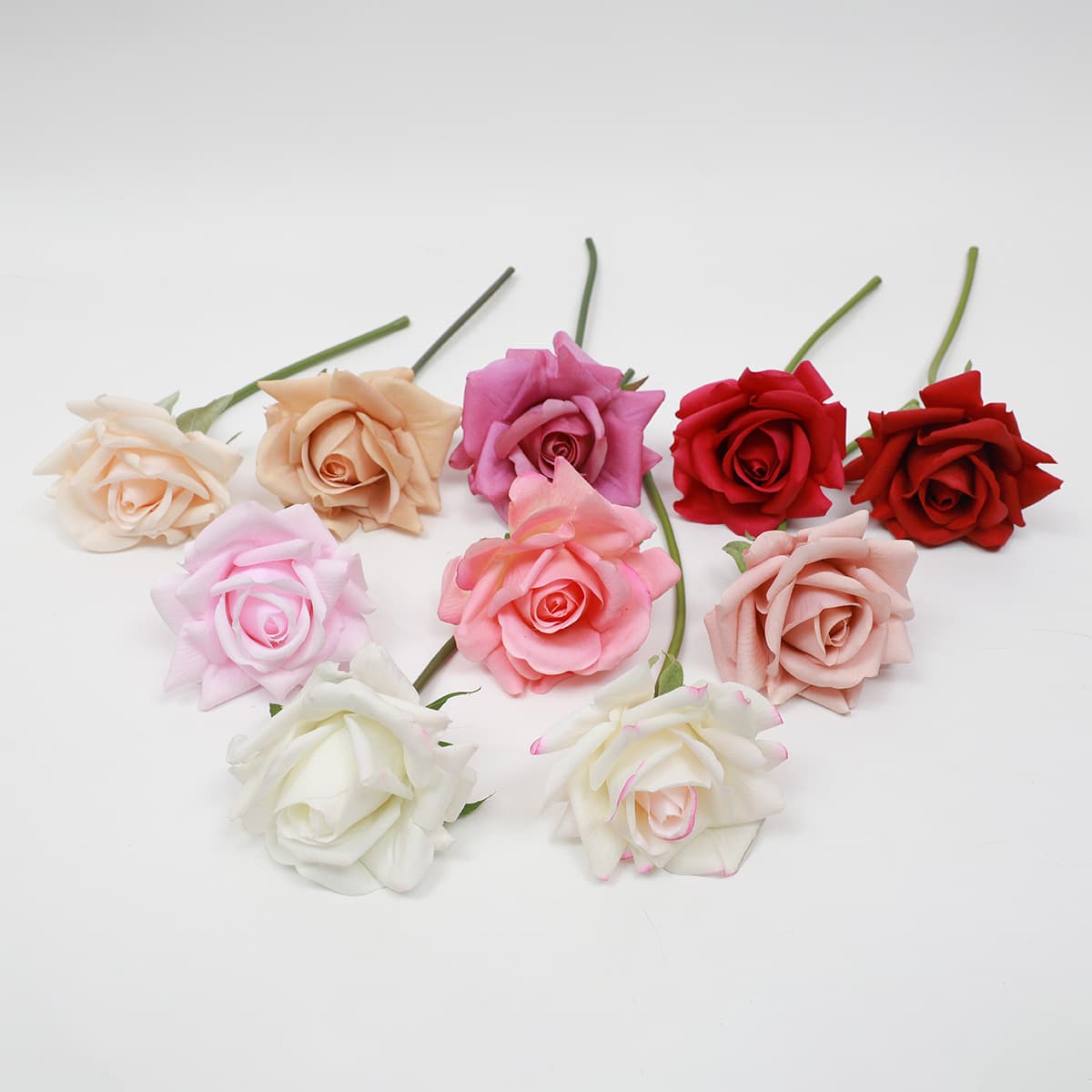 High-End Ultra-Realistic Touch Moisturizing Rose Artificial Flower Decorative Bouquet Rose Headwear National Style Rose