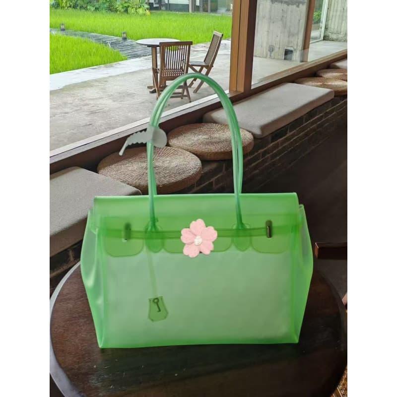 TPU Jelly Bag Jelly Bag Jelly Women's Large Capacity Silicone Waterproof Shoulder Bag Tote Bag Underarm Beach Bag