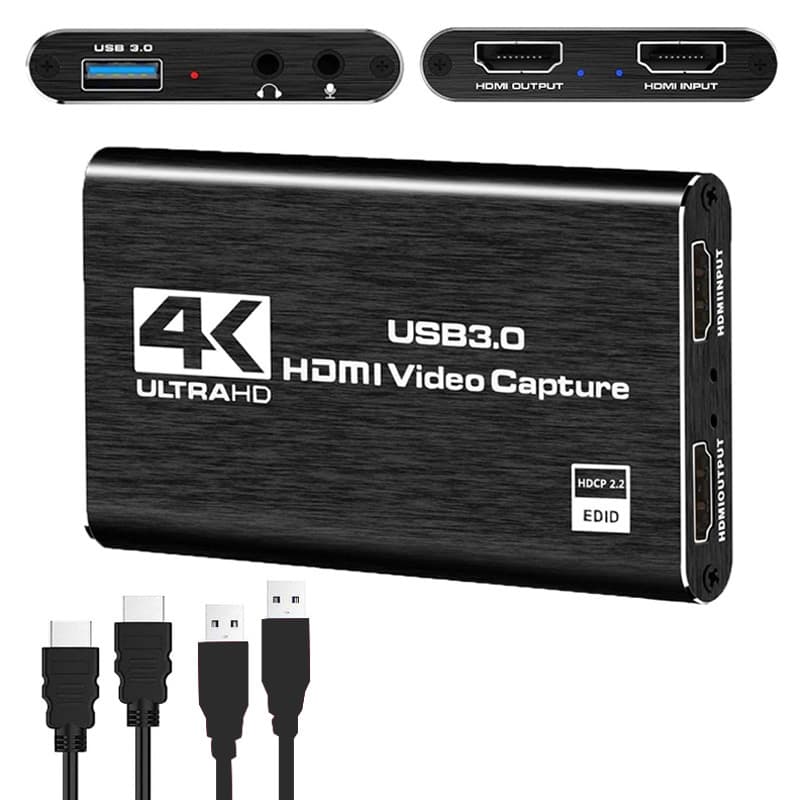 Cross-border HDMI Capture Card 4K Video Live Streaming USB 3.0 Data Camera PS4 Game Console Set-top Box Recording for PC