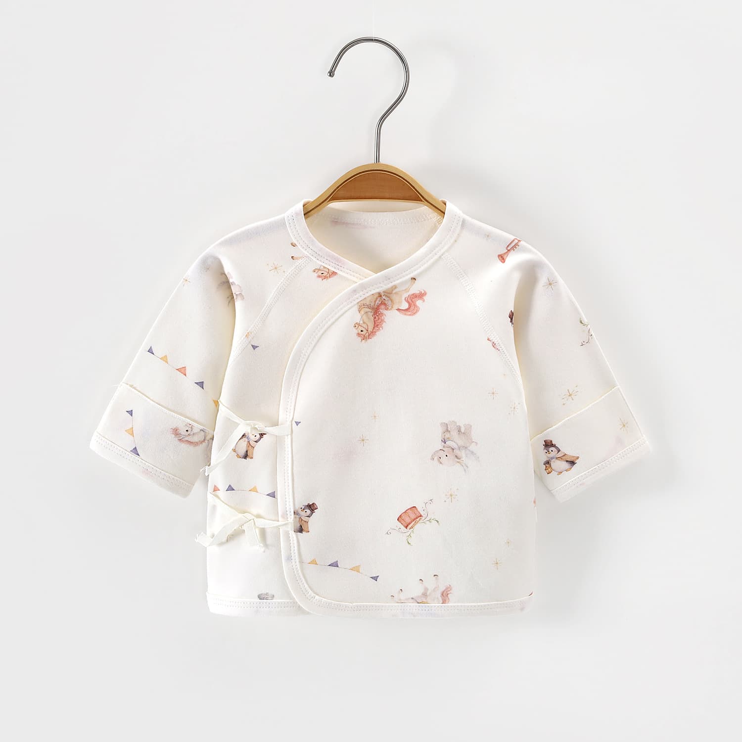 Newborn Baby Half-Back Bodysuit Pure Cotton Seamless 0-3 Months Spring Summer Autumn Monk Style A-Class Baby Clothes Anyang