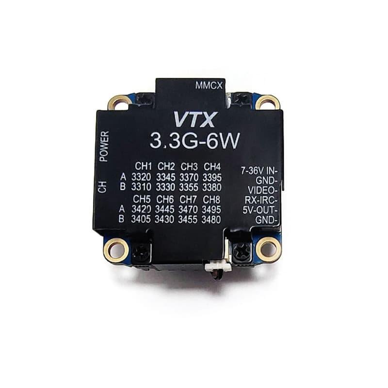 3.3G-6W 3.3G VTX Video Transmitter FPV Drone 16CH Analog Video Transmitter