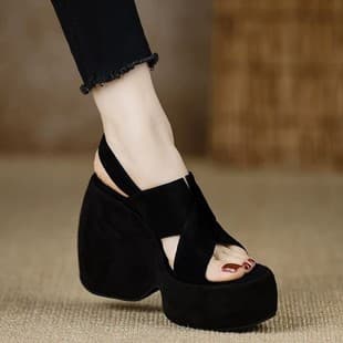 Summer Platform Sandals for Petite Women High Heel Wedge Thick Sole 2025 Height Increase Beach Roman Sandals