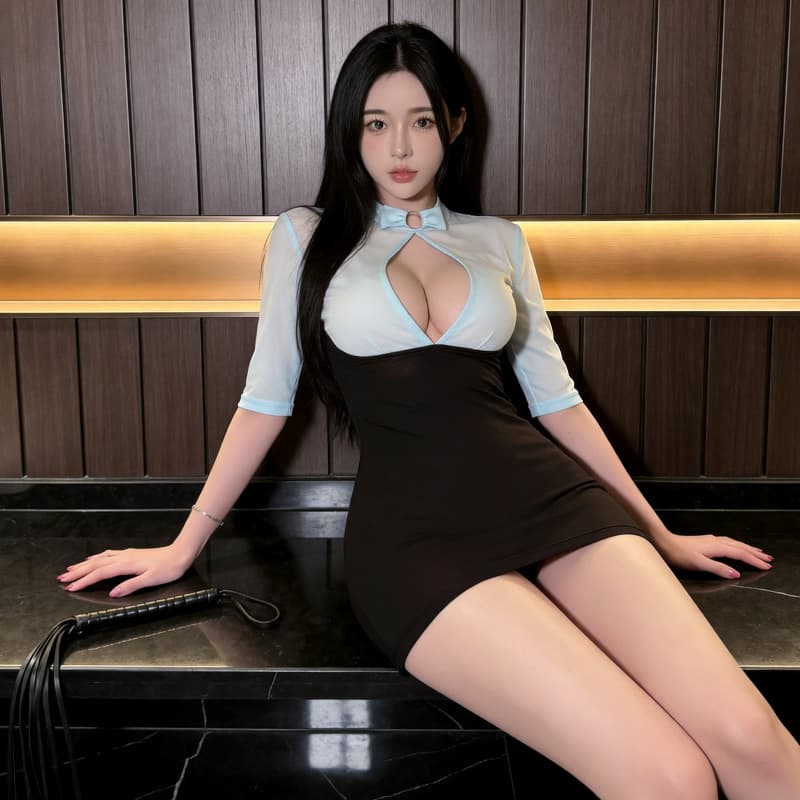 Sexy lingerie OL professional secretary arm skirt suit sexy cosplay hot uniform big backless halter neck pajamas