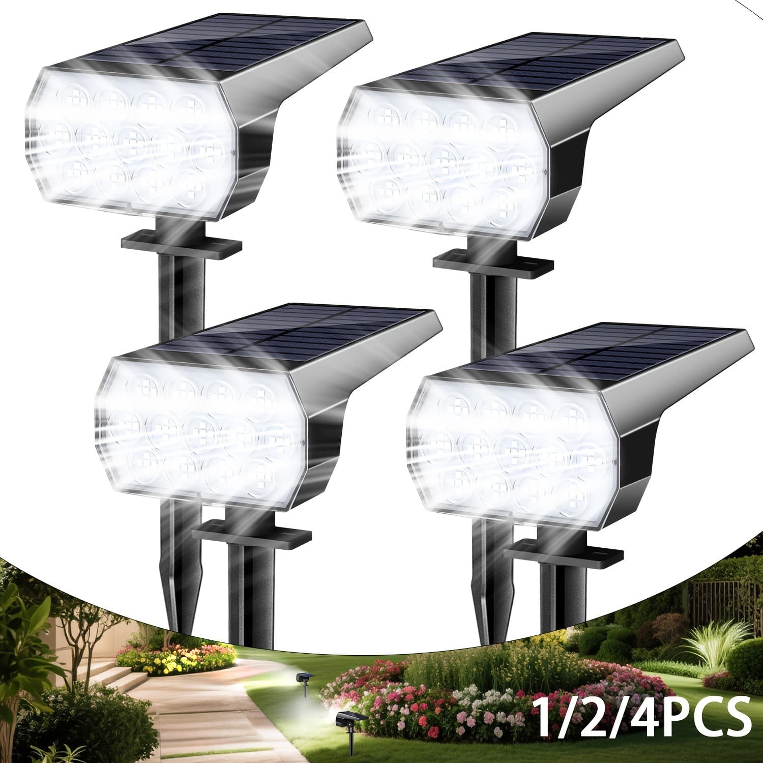 Cross-border Direct Supply Solar Tree Light Outdoor Light High Brightness Waterproof Garden Lawn Light Spotlight Landscape Light