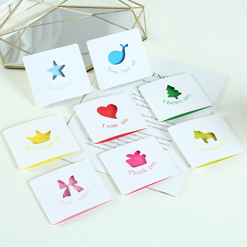 Creative Colorful Hollow Greeting Card Foldable Small Card Christmas Thanksgiving Valentine's Day Love Card Wholesale