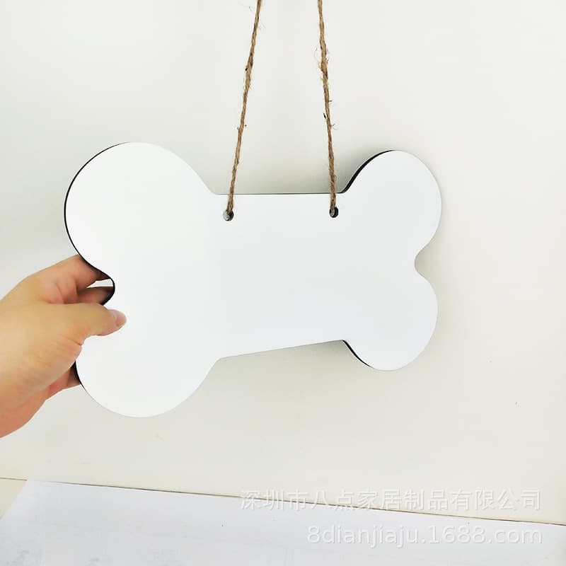 Bone-shaped Hanging Plaque Sublimation Wooden Tag MDF Wall Mount Custom Print Wood Board Factory