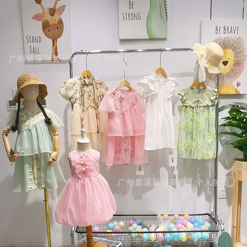 Kids' Clothing Final Payment Clearance 25 Summer Children's Dress Fabric Dress Brand Discount Bulk Wholesale for Middle and Older Kids