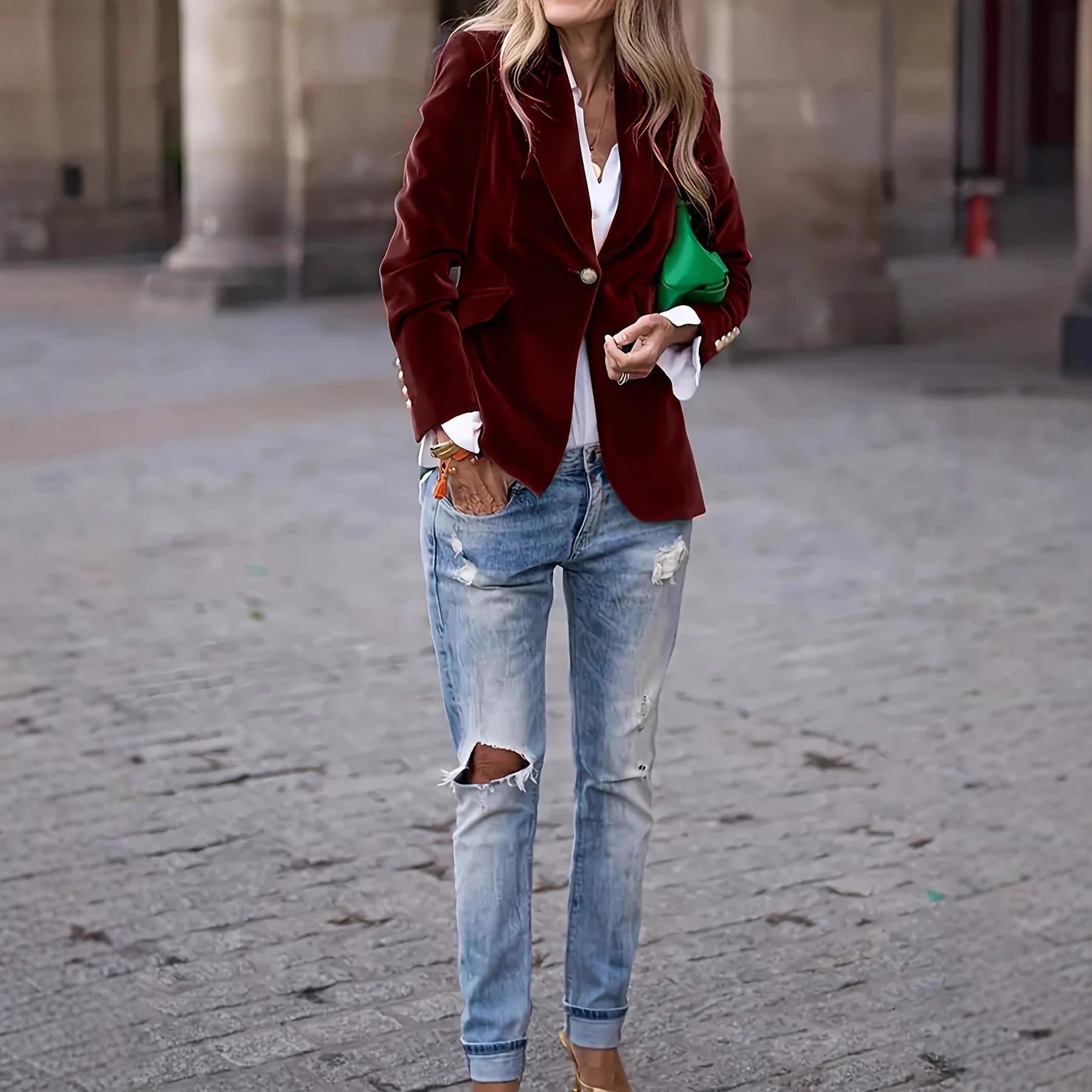 2025 Spring New Arrivals - Elegant and Slim Fit Velvet Blazer (Amazon, eBay)