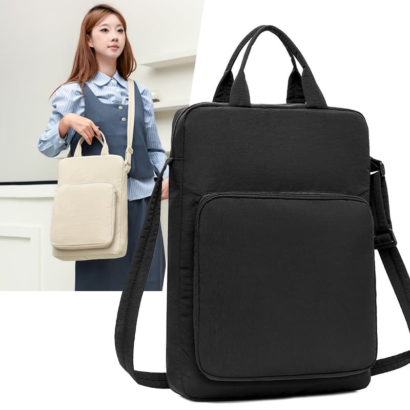 Textured hand-held shoulder bag laptop padded soft computer bag, commuter bag simple new high-value for office workers