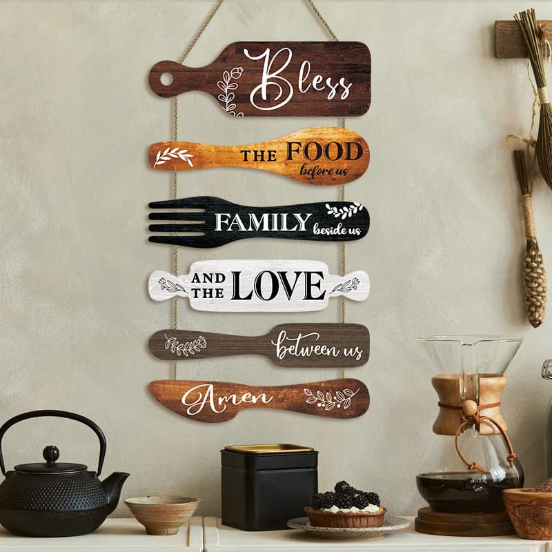 Modern Minimalist Kitchen Wooden Hanging Sign Wall Decor Rustic Farmhouse Coffee Shop Restaurant Wall Hanging Wooden Plaque