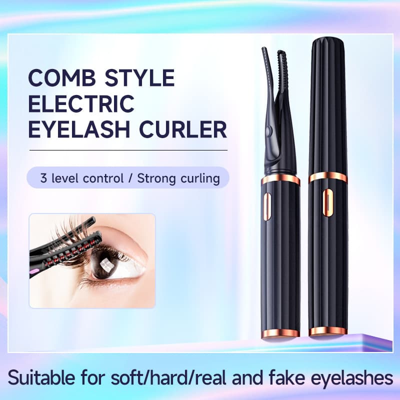 New Portable Electric Heated Eyelash Curler for Long-Lasting Curls, Rechargeable Makeup Tool